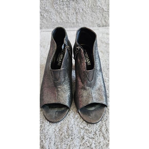 Cordani Italian Black Metallic Leather Upper High Heel Ankle Boots Sz EU 37 US 6 - Picture 2 of 7